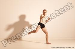 Underwear Martial art Man White Moving poses Slim Short Blond Dynamic poses Academic